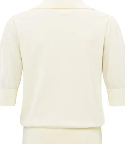 Knitted polo with transparent Wit