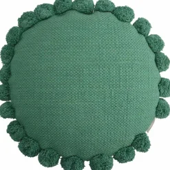 Kussen Pompoms Turqoise Blauw