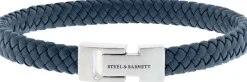 Leather Bracelet Archie Blauw
