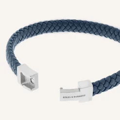 Leather Bracelet Archie Blauw