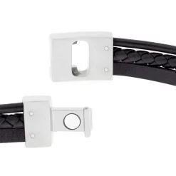 Leather Bracelet Casual Cole Zwart