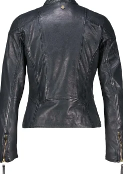 Leren Bikerjas Fjella Blauw