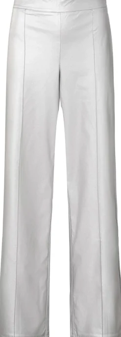 Metallic faux leather wide leg Grijs