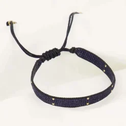 Miyuki armabandje stipje donker bluw Blauw