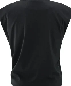 Mouwloze top met knoopdetail Zwart