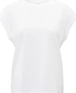 Mouwloze top met ribdetails Wit