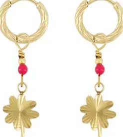 Oorbellen Klavertje Roze