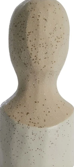 Ornament 9,5x8,5x20,5 cm BATTUDA keramiek mat crèm Wit