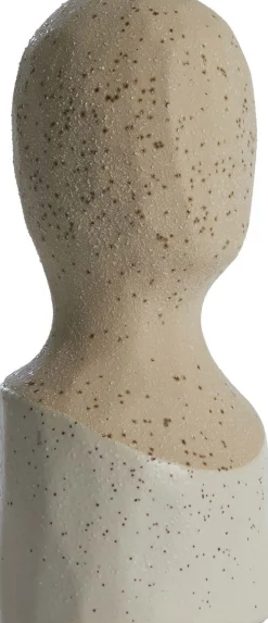 Ornament 9,5x8,5x20,5 cm BATTUDA keramiek mat crèm Wit