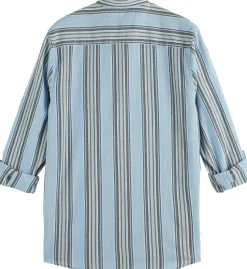 Overhemd Crinkled-stripe Blauw