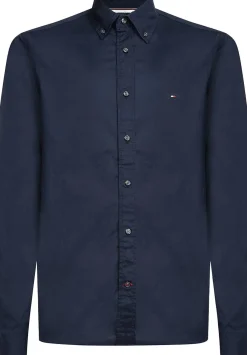 Overhemd Flex Poplin Donkerblauw