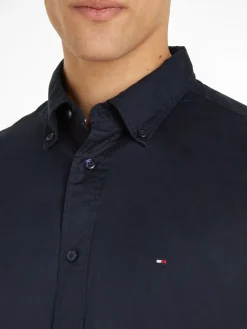 Overhemd Flex Poplin Donkerblauw