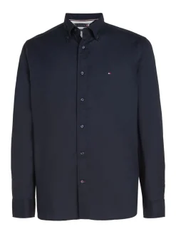 Overhemd Flex Poplin Donkerblauw