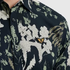 Overhemd Print Blauw