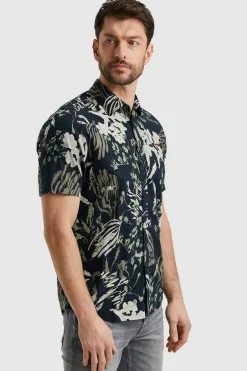 Overhemd Print Blauw