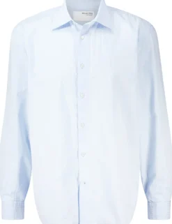 Overhemd Relaxderek Seersucker Blauw