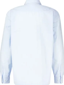 Overhemd Relaxderek Seersucker Blauw