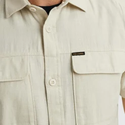Overhemd Slub Beige