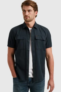 Overhemd Slub Blauw