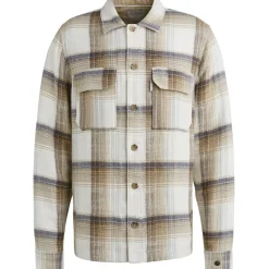 Overhemd Slub Check Bruin