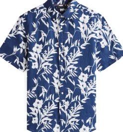 Overhemd Tropical Print Blauw