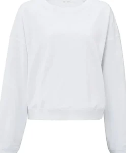 Oversized sweatshirt van gemêleerde stof Wit