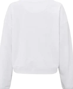 Oversized sweatshirt van gemêleerde stof Wit