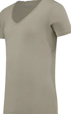 2-pack T-shirt deep V-neck Groen
