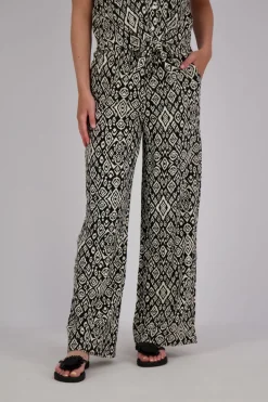 Pantalon Linno Ikat Zwart