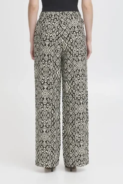 Pantalon Linno Ikat Zwart