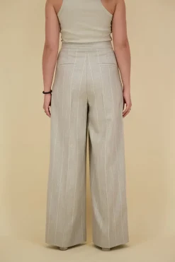 Pantalon Saba Streep Beige
