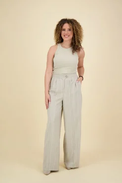 Pantalon Saba Streep Beige