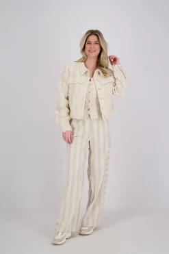 Pantalon Streep Beige