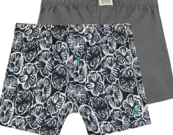 2PK MENS COTTON WOVEN BOXER BRIEF U Zwart