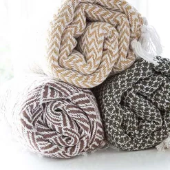 Plaid Throw  Geel