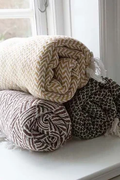 Plaid Throw  Geel