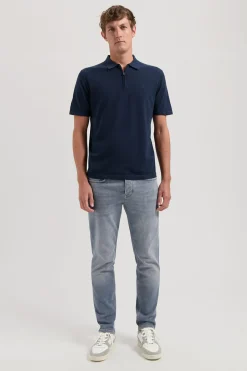 Polo Dorian Zip  Blauw