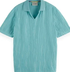 Polo Jacquard Terry Blauw