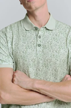 Polo Pique Allover Printed Groen