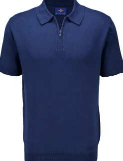 Polo Pullover Zip up Blauw
