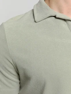 Polo Revers Solid Terry Knit Grijs