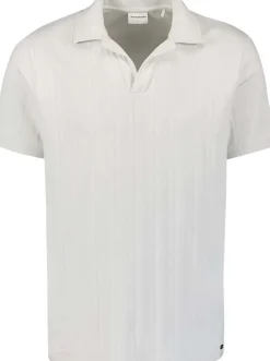 Polo Revers Solid Vertical Jacquard Grijs