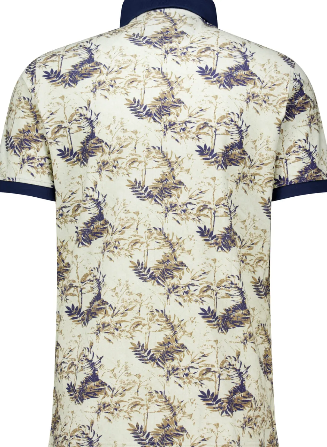 Poloshirt 3-colord Leaves Bruin