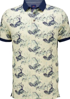 Poloshirt 3-colord Leaves Groen