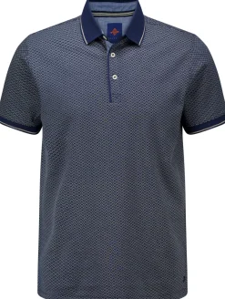 Poloshirt open Squares Beige