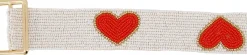 Riem van kraal design hart Rood