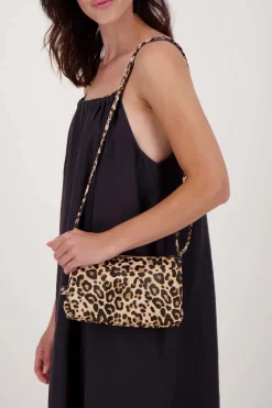 Schoudertas Panter Print Bruin