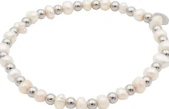 Stainless steel / 14 carate gold sweetwater pearl Grijs