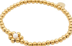 Stainless steel/14 carate gold/sweet water pearl Geel