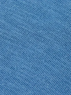 Sweater Garment dye structured Blauw